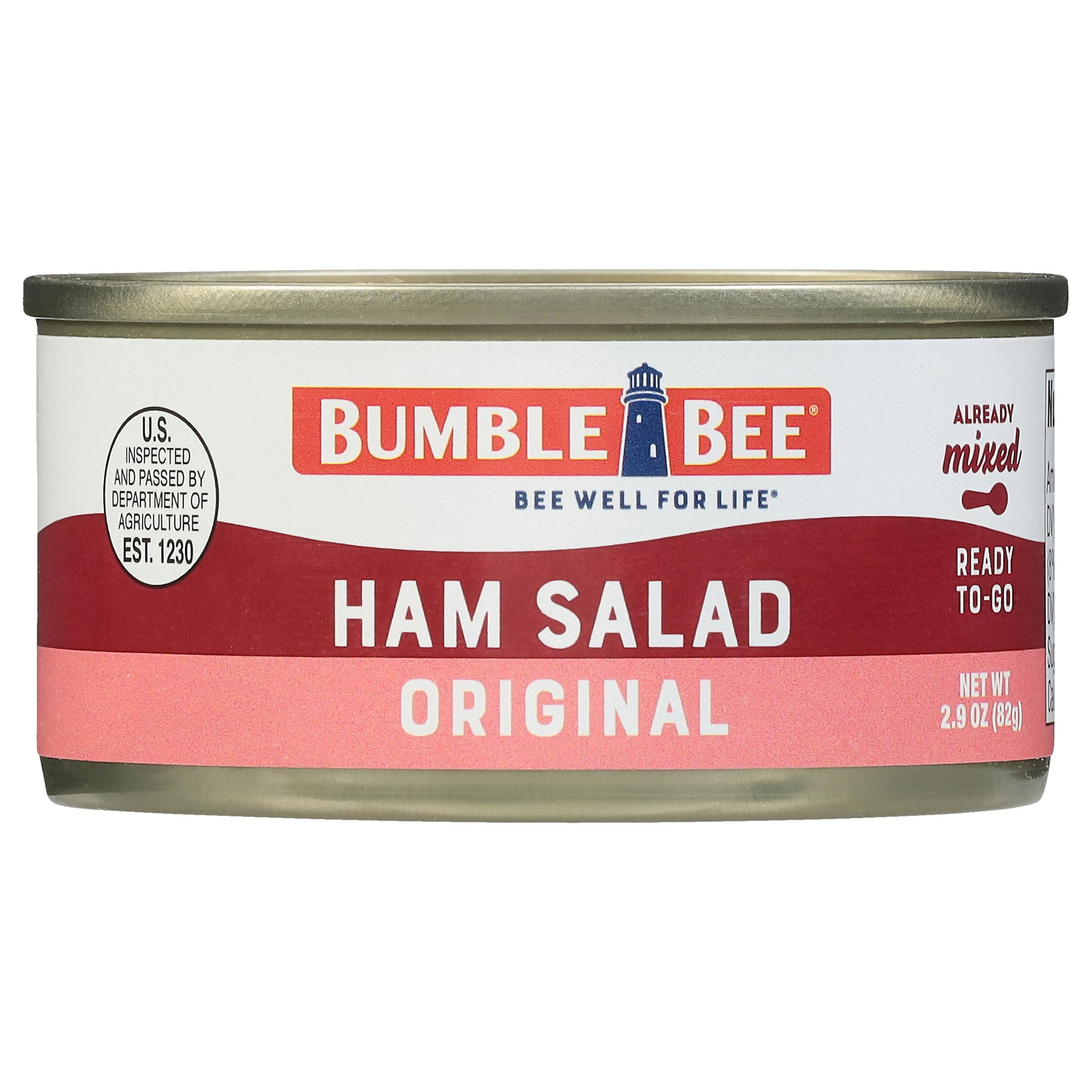 (3 pack) Bumble Bee Snack on The Run Ham Salad with Crackers Kit, 8g Protein Per Serving, Ready to Eat, Spoon Included, Shelf Stable Box, 3.5 oz
