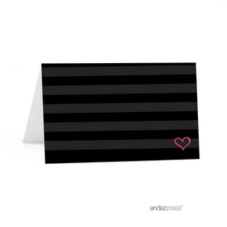 Modern Black and White Stripes Wedding Blank Party Invitations with Envelopes, 20-Pack