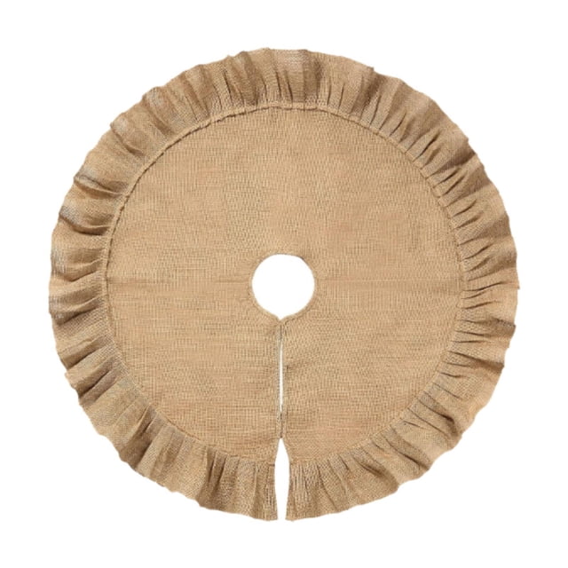 Falda de árbol de Navidad, adorno para árbol de Navidad, falda de árbol de arpillera de lino, decoración navideña 31 pulgadas