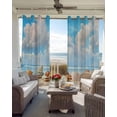 thumbnail image 4 of Coastal Blackout Curtains 72 Inches Long for Bedroom, Summer Beach Shell Conch Starfish Blue Nautical Thermal Insulated Room Darkening Black Out Window Curtain Panels Grommet Drapes for Living Room, 4 of 8