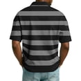 thumbnail image 5 of Polo Shirts for Men Casual Quarter-Zip Striped Beach Shirt Lightweight Short Sleeve T Shirt Fashion Business Collared Pullover OIOLOYJM Black 3XL, 5 of 9