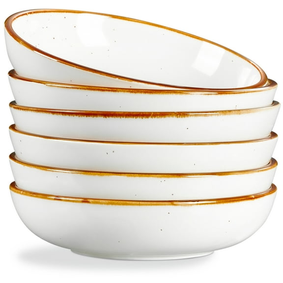 Contenpo Pasta Bowls Set of 6, 30 Ounce Ceramic Dishwasher & Microwave Safe Oven Safe