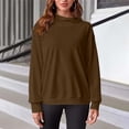 thumbnail image 6 of cfhntfmh Sweatshirts for Women Fall Fashion Outfits Crewneck Long Sleeve Loose Clothes Winter Warm Fleece Lined Pullover Tops (Coffee,X-Large), 6 of 6