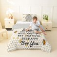 thumbnail image 4 of Feelyou Honeycomb Twin Comforter Sets, Positive Word Bedding Set, 2 Pieces, 4 of 7