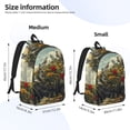 thumbnail image 3 of Picia Floral Rhino With Birds Printed Canvas Daypack - Stylish and Durable Vintage Compact Backpack - Class, Work, Travel, or Laptop Bookbag,Organized Compartments-Medium, 3 of 6