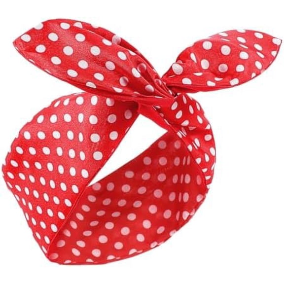 Red Polka Dot Headband Retro 50s Hair Accessories | with Bow,for Women,Shape can be adjusted