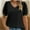 Black, variant on Womens Summer Tops Short Sleeve V Neck T Shirts Swiss Dot Puff Sleeve Tops Loose Casual Tshirts