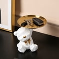 thumbnail image 2 of Storage Tray Statue Key Holder Figurine, Candy Jewelry Earrings Lipsticks Tray, Cute Bear Statues with Dish, Bear Sculptures Key Bowl Dish Decorative Trays for Home & Office Decor, 2 of 5