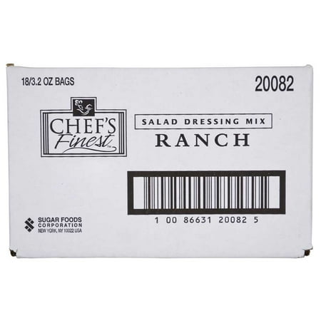18 PACKS : Sugar Foods Chef Finest Ranch Dressing, 3.2 Ounce -- 18 per