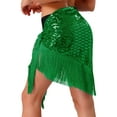 thumbnail image 2 of TTAO Women Belly Dance Hip Scarf Triangle Dance Belt Skirt with Fringe for Performances Practice Green One Size, 2 of 2