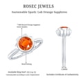 thumbnail image 5 of Rosec Jewels Lab Grown Orange Sapphire Flower Engagement Ring - AAAA Grade - 1.6 Carat Sapphire Solitaire Ring - with Jewelry Box, 18K White Gold, US 4.50, 5 of 8