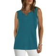 thumbnail image 2 of Drses Women's Tank Tops Fashion Women's Casual Sleeveless Solid V-neck Top Blouse T-shrit Tank Top Womens Summer Tops, 2 of 6