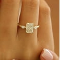 thumbnail image 2 of solitaire jewels 2.5CT Radiant Moissanite with Side Marquise 3 stone Engagement Ring For Women, 14K Yellow Gold, 2 of 4