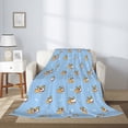 thumbnail image 2 of Gaeub Corgi Dog Print Flannel Throw Blanket, Home Fleece Throw Blanket for Couch or Bed,Decorative Blankets,Lightweight Fuzzy Flannel Blanket-80"x60", 2 of 6
