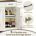 thumbnail image 4 of Haverchair 71" Kitchen Pantry Storage Cabinet, Farmhouse Hutch Cabinet with Microwave Stand, Tall Food Pantry Cabinets w/2 Drawers & 6 Hooks, Charging Station, Storage Cabinets for Dining Room, 4 of 9