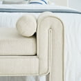 thumbnail image 5 of Smilegend Upholstered Storage Ottoman Bench, 50 Inch Large Storage Chest with Rolling Arms, Linen Fabric Bed End Bench for Bedroom, Living Room, Entryway, Beige, 5 of 8