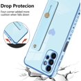 thumbnail image 2 of Designed for Samsung A13 4G Case Blue Love Hearts Design for Women Girl Men, Luxury Plating with Strap Stand Full Camera Lens Protection Bumper for Galaxy A13 4G, 2 of 12