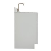 Ariel Hamlet 37 In. Left Offset Oval Sink Vanity With 0.75 In. Carrara White Countertop In Grey