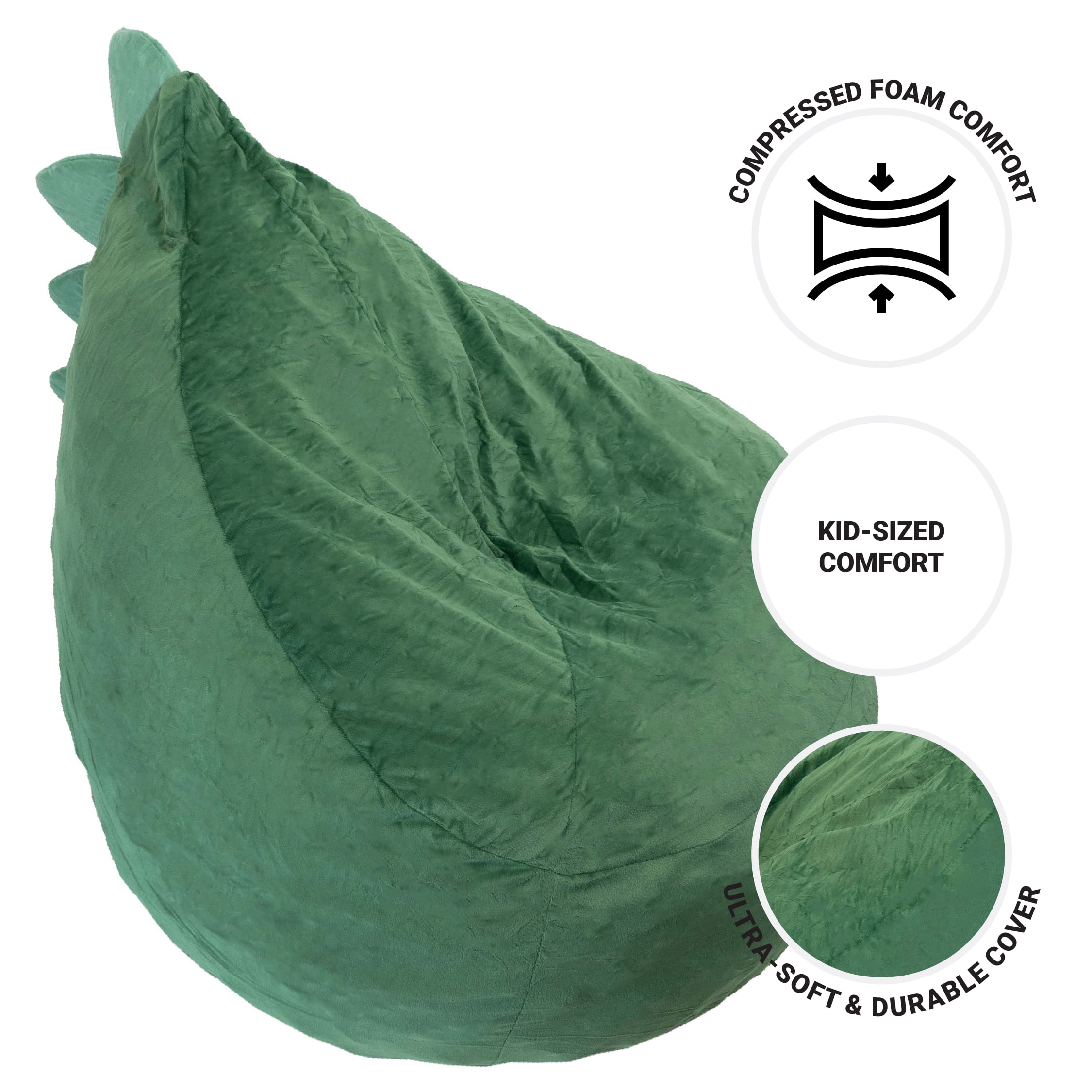 Mainstays Kids Compressed Foam Chair, Green Dino - Walmart.com