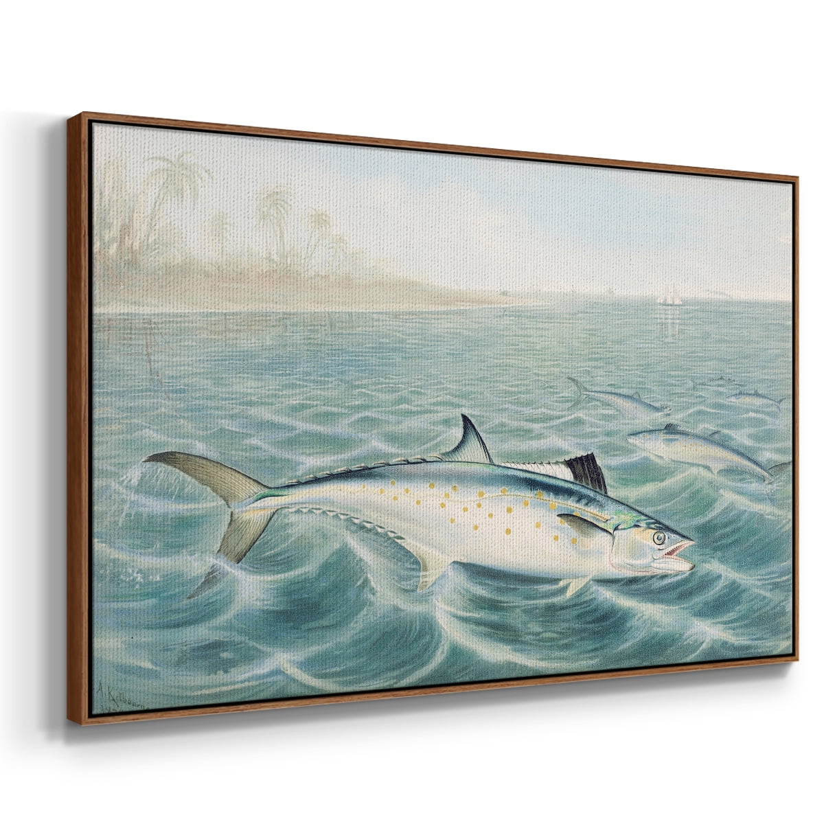 Vintage Landscape-CXXXI By Wexford Home Framed in Walnut Wood Gallery Wrapped Canvas 27 in. x 41 in.