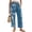 Blue Aztec Floral, variant on Womens Straight Leg Linen Pants Petite Breathable Loose Fit Slacks Pants Dressy Straight Leg Trousers Summer Beach Vacation Clothes, Beach Shell, Size 2XL