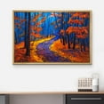 thumbnail image 3 of wall26 Framed Canvas Print Wall Art Brushstroke Effect Red &amp; Blue Autumn Forest Nature Wilderness Illustrations Modern Art Rustic Scenic Multicolor for Living Room, Bedroom, Office - 16"x24&, 3 of 5