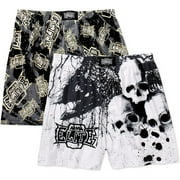 Angle View: MMA Elite - Men's Skull and Knock Out Boxers, 2-Pack