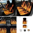 thumbnail image 2 of Jeiento 17 Pcs Car Interior Sets, Car Seat Covers Full Set with Floor Mats Carpets Arm Rest Cover Seat Belt Cover Coaster, Universal Fits for Most Cars Truck SUV Sedan, Cool Flame Print, 2 of 8
