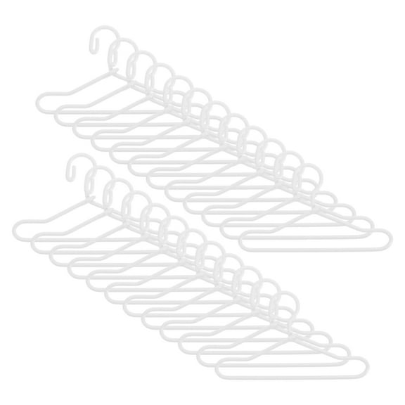 WHAMVOX 40pcs Dolls House Clothes Hangers Mini House Closet Hangers Dolls Clothing Organizer
