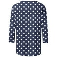 thumbnail image 4 of Weikingp 3/4 Sleeve Shirts For Women Three Quarter Sleeve Tee Shirts For Women Womens T Shirts Loose Fit Floral T Shirts For Women 3/4 Length Sleeve Womens Tops Blue L, 4 of 6