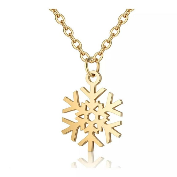 304 Stainless Steel Pendant Necklace Snowflake Stainless Steel 16" 1Mm A401