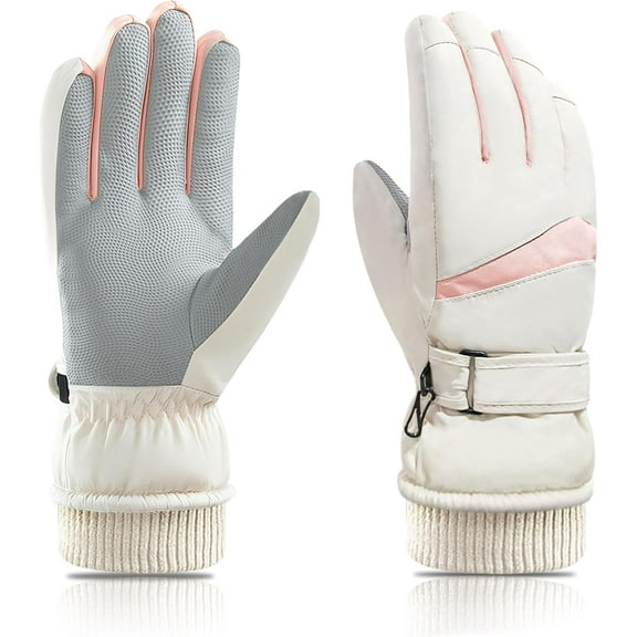 Jtbuh XLY Women Ski Gloves, Windproof Thermal Touchscreen Gloves Waterproof Winter Warm Snow Glove for Skiing Cycling Outdoor Sports