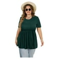 thumbnail image 2 of JuneFish Women's Plus Size Tunic Short Sleeve Top Trendy Style Flowy Loose T-Shirt, 2 of 4