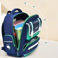 thumbnail image 2 of 1pc Simple Contrast Color Schoolbag, Waterproof Lightweight Backapck, New Spine Protection Boys And Girls Backpack With Large Capacity, Primary School Students Backpack, 2 of 5