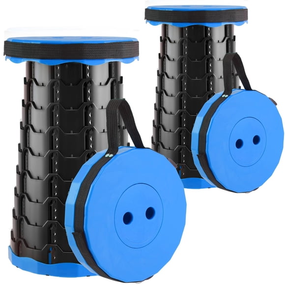 Taburete plegable Doseno, mejorado, engrosado, juego de 2, color azul