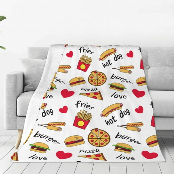 Vsdgher Fast Food Ultra-Soft Micro flannel Blanket Throw Blankets for Couch Sofa, Bed (4 sizes)-40"x30"