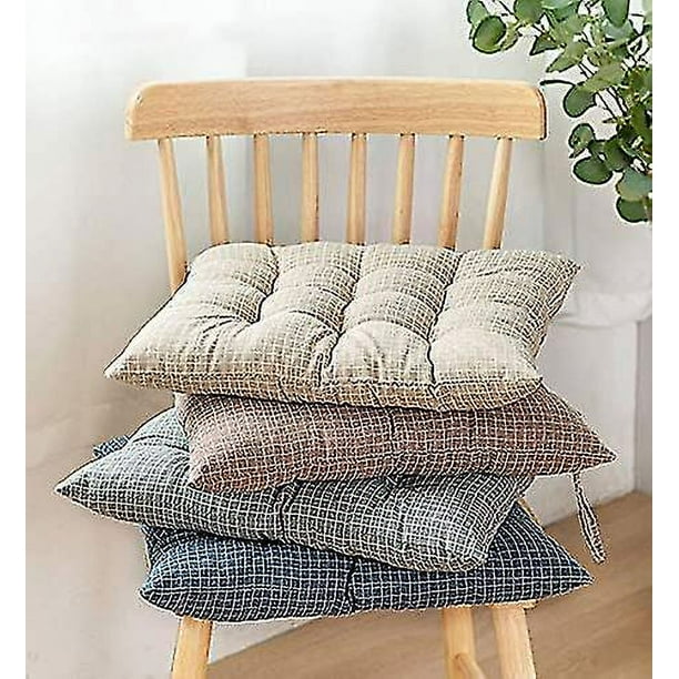43 x 43 x 8 cm Chair cushion with straps universal cotton linen garden chair cushion cover easy to clean indoor outdoor office tatami kitchen garde Walmart