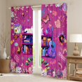 thumbnail image 2 of Manfei Cartoon Guitar Curtains Pack of 2 (42x84 Each) for Teens, Rose Flower Floral Curtains Blackout, Pop Music Theme Bedroom Curtains, Curtains and Drapes Decor, 2 of 6