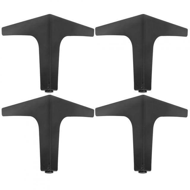 4 Pcs Iron Electroplated Furniture Cabinet Leg for Sofa Bedside Table Coffee Table13 cm (1.8mm Thick) Black