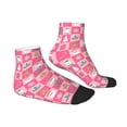 thumbnail image 6 of Salouo Pink Christmas Cheer Pattern Unisex Middle Tube Socks,Middle-Finger Knee High Socks Over The Calf Tube Stocking Crew Stockings for Women and Men Tube Socks, 6 of 8