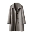 thumbnail image 6 of Breezora Girls Classic Notch Lapel Single Breasted Long Trench Coat with Pockets for Fall Winter Everyday Outerwear 160 Size Grey, 6 of 6