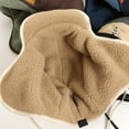 thumbnail image 4 of SGFCWSX Trapper Hat Men,Colorblock Embroidered Outdoor Cycling Fleece Tie Thick Tie Hat Beige Free Size, 4 of 4