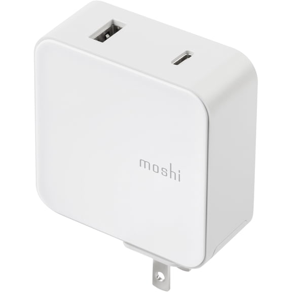 Moshi ProGeo USB-C Wall Charger (42 W, US) USB-C USB-A, Interchangeable International Plugs (Sold Separately)