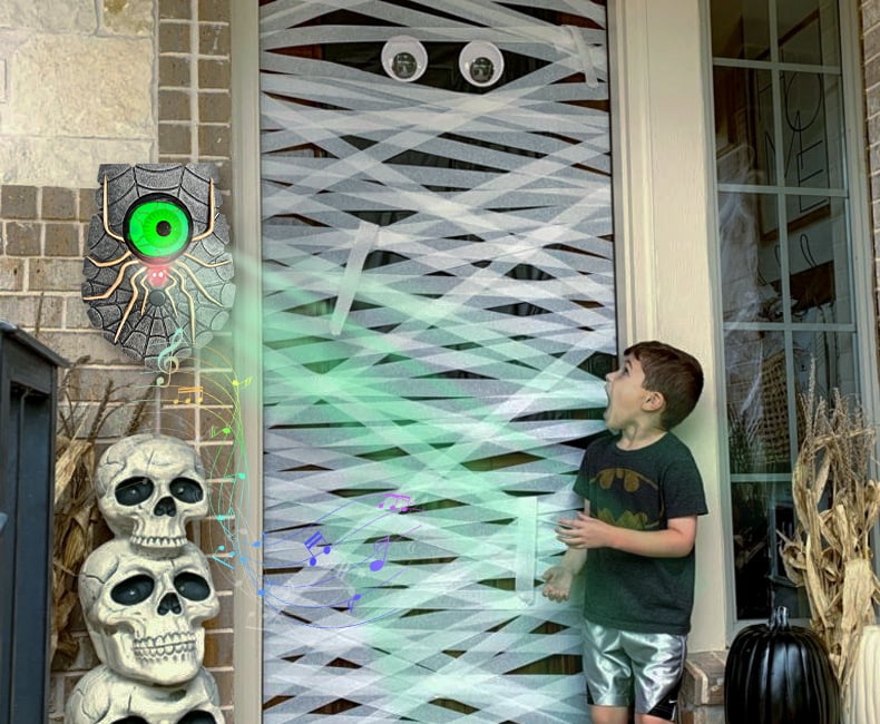 Halloween New Spider Doorbell. Glowing and Sounding. Horror Sound & One-Eyed Spider. Spooky Charm for Your Home. A Terrifying Addition to Halloween.
