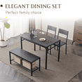 thumbnail image 2 of Ktaxon 4 Pcs Dining Table Set, Dinning Set for 4 with 2 Chairs and Bench, Dinner Table with Storage Rack, Nesting Furniture Set for Dining Room, Restaurant, Black Wood, 2 of 8