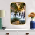 thumbnail image 6 of 12x8 In Framed Waterfall and Stream in The Tropical Forest Scenery Nature Pictures Artwork Contemporary Wall Art with Black Frame for Kids Room,Crystal Porcelain Painting Wall Decor, 6 of 8