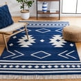 thumbnail image 2 of SAFAVIEH Kilim Trochez Geometric Area Rug, Navy/Ivory, 3' x 5', 2 of 8