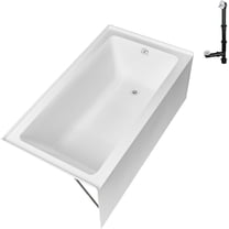 Streamline GA-304-10-WH 60 in. x 30 in. Acrylic Right-Hand Drain Alcove Bathtub in Glossy White With External Drain in Glossy White