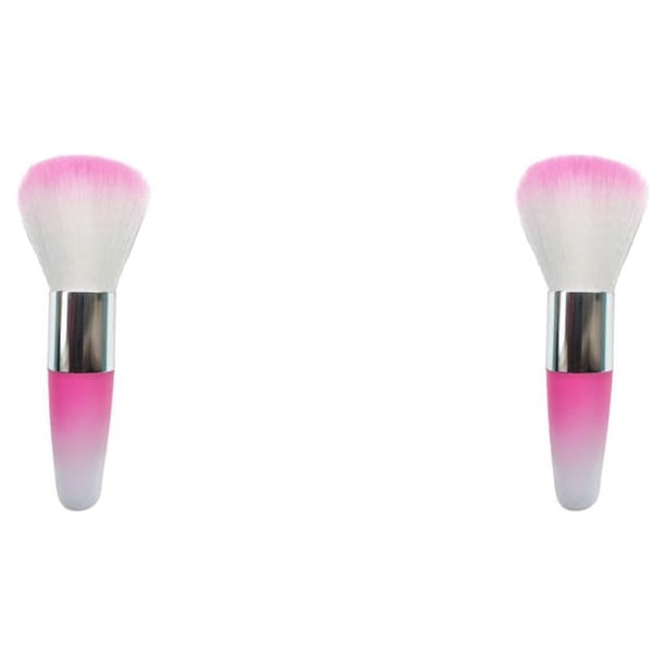Cepillo de uñas Seitruly Limpiadores de uñas de mango largo Removedor de polvo multicolor Suministros para niñas 2Conjunto Rosado