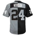 thumbnail image 3 of Youth Mitchell & Ness Charles Woodson Black/Silver Las Vegas Raiders Split Legacy Jersey, 3 of 3
